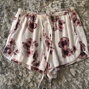 brandy melville floral flowy shorts